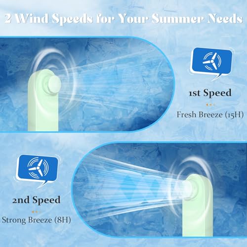 Portable Handheld Fan, 2 IN 1 Mini Hand Fan, Battery Operated [8-15 Working Hours], USB Rechargeable Personal Foldable Fan for Indoor, Small Pocket Fans Travel Essentials for Outdoor (Green) - color: Green
