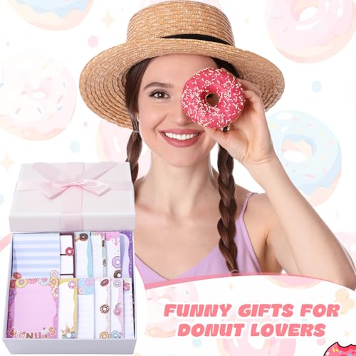 Chiisong 12 Pcs Cute Sticky Notes Gifts Donuts Sticky Notes Party Favors - style: Donuts