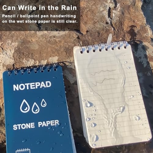 Waterproof Top Spiral Notepads 3" x 5", Universal Grid, Blue - color: Blue, size: Small
