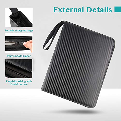 9-Pocket TONESPAC Portable Trading Cards Binder, Holds 900 Cards, Orange - color: Stripe Black