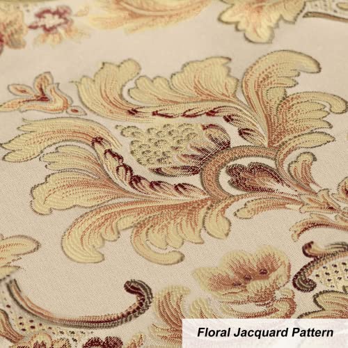 Loom and Mill Luxury Damask Floral Placemats Set of 6, Khaki, 12x18 in - color: Khaki, size: 6 Piece-12x18 inch