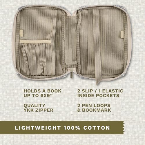 Bella Taylor Small Bible Cover, Quilted Bible Case, Khaki Floral - color: Khaki Floral, size: Small