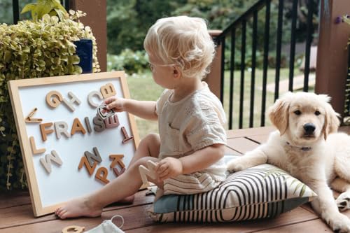 Neutral Silicone Alphabet Magnetic Letters, 26 Piece Non Toxic Learning Set, Perfect for Refrigerator, Whiteboard and Educational Activities - color: Neutral Tones Letters