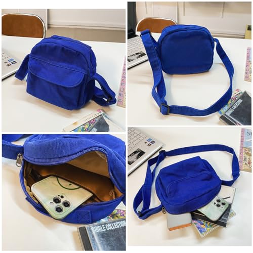 Small Crossbody Bag Cute Purse Mini Canvas Crossbody Purse Phone bag - color: Grey