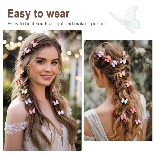 20Pcs Butterfly Hair Clips for Women Moving Glitter Butterfly Clip Fairy Accessories Green - color: Green