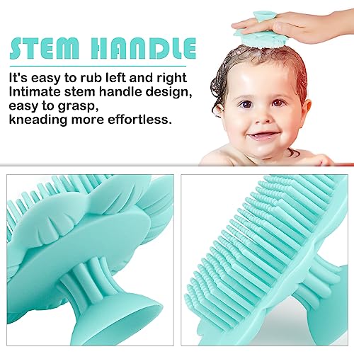 Baby Cradle Brush - Silicone Massage & Exfoliator Brush for Newborns to Toddlers (Green) - color: Color 2