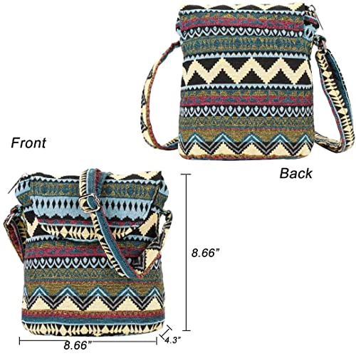 Satchel Saddle Pocket Swing pack Bag Collection Messenger Shoulder Bag Travel Purse Wallet - color: Black Stripe