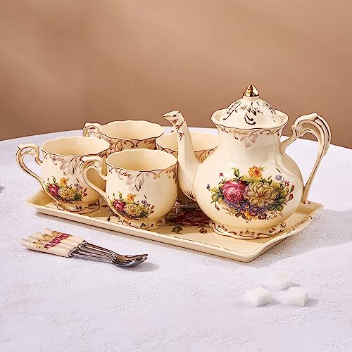 YOLIFE Ceramic Serving Tray, Flowering Shrubs 13.5 x 7.5 inch - color: Flowering Shrubs