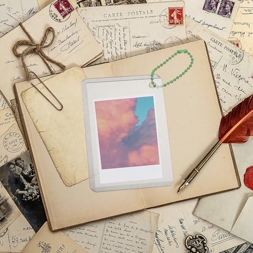 TEHAUX 10 Sets Clear Photocard Holder Keychains, 3.8 x 2.7 in Sleeve Size - size: 9.1X6.4X0.1CM