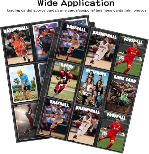 450 Pockets Trading Card Binder Sleeves, 25 Pages Side Loading Card Sleeves - size: 450 Pockets