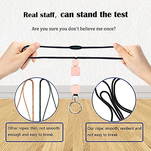 4PCS Teacher Lanyards for ID Badges and Keys, Cute Silicone Beaded Lanyard - color: 4pcs Gold-007
