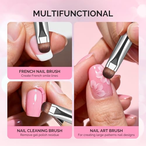 MelodySusie French Manicure with Rosewood Handles Nail Brush, Size #12 - color: Brown, size: #12