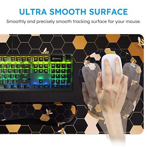 iCasso Honeycomb Mousepad 35.4"x15.7", Desk Protector for Workspace - color: Honeycomb