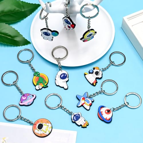 Cute Keychains Bulk, Keychain Charms Key Chain Trinkets Backpack Charms Accessories Keyring for Classroom Prizes - color: Astronaut-50pcs