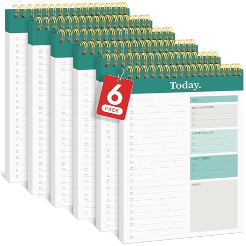 Taja To Do List Notepad, Undated Daily Planner for Work and Goal Setting - color: a-Greenery Sway, size: 6 Pack