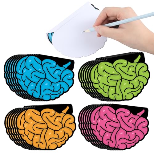 Amazingspark 24 Pcs 600 Sheets Brain Shaped Notepads, 5x3.75 in Memo Pads
