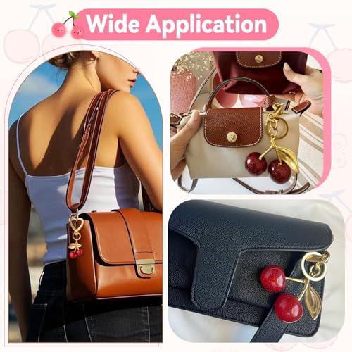 Cherry Bag Charm Cute Cherry Purse Charms Strawberry Keychain Best Gifts - color: A07 2pcs Cherry Charm(mixed Sizes)