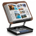 Book Stand for Reading, Wooden Cookbook Stand with Storage