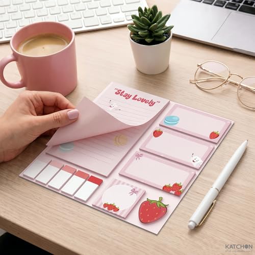 KatchOn Life is Berry Sweet Sticky Notes Set, 550 Sheets - color: Pink