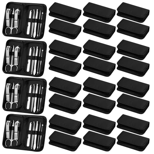 Coume 24 Sets Mini Manicure Kit for Women Men Nail Clippers, Black - color: Black