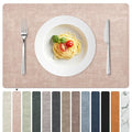 FROMHEART Faux Leather PU Placemats Set of 6 (Pink,11.8" x 17") - color: Pink, size: Set of 6