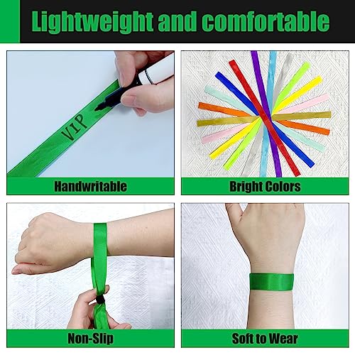 100 Pcs Cloth Wristbands, Disposable Wristbands for Events(Green) - color: GREEN1