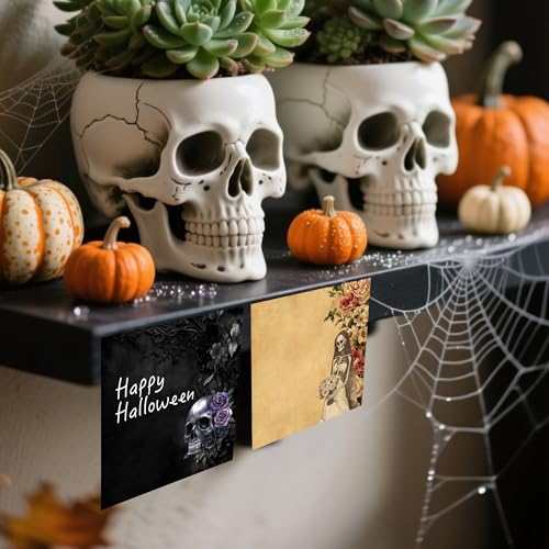 9 Pads Gothic Sticky Notes Set, Black Self-Stick Notepads, Super Adhesive Memo Pads Note Card, Halloween Office Decor Gifts, Desk Accessories for Students, Teacher and School Supplies, 3x3in - color: Gothic