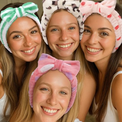 10 Pack Colorful Soft Spa Headbands Bulk for Women Girls - color: Multicolor 04