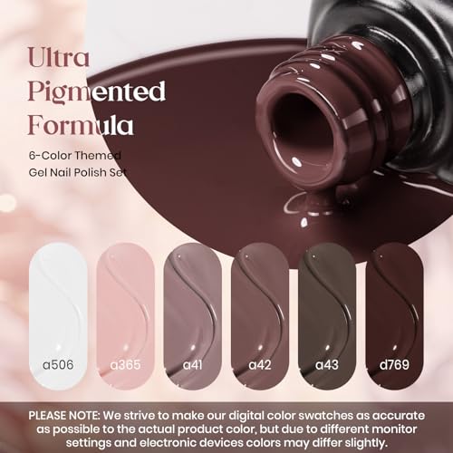 Beetles Brown Gel Polish Set, Caramel Cappuccino, 6 Colors Gel Polish Set - color: A - Creme | Brown | Caramel Cappuccino