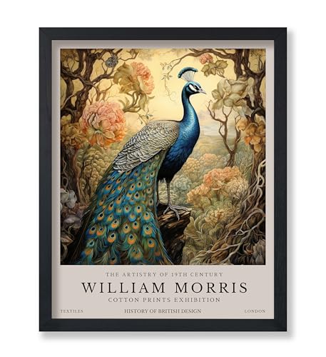 Poster Master Peacock Print - William Morris Poster - Flower & Animal Illustration - Botanical Exhibition Wall Design - Floral Bird Artwork - Aesthetic Office or Bedroom Decor - 8x10 UNFRAMED Wall Art - color: Style-11, size: 8"L x 10"W