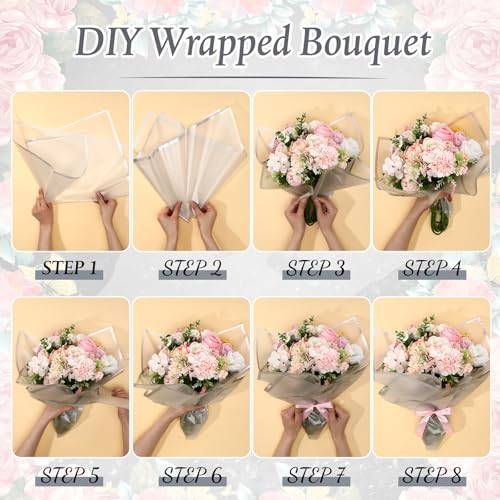 Ctosree 240Sheets Flower Wrapping Paper,Waterproof Korean Bouquet Wrap 23in - color: Silver