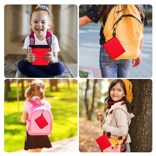 GEAoffice Small Trading Card Binder 1 Pocket Holds 80 Cards, Zip Close, Red - color: Red-Dia
