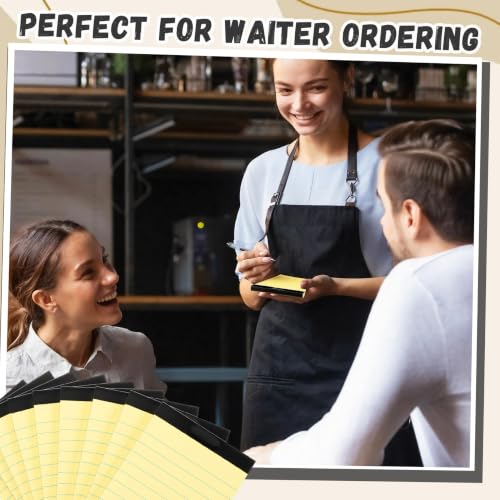 Tenceur 16 Pcs Small Notepads 3'' x 5'' Lined Writing Note Pad, Black Top - color: Yellow (Black Top), style: Line