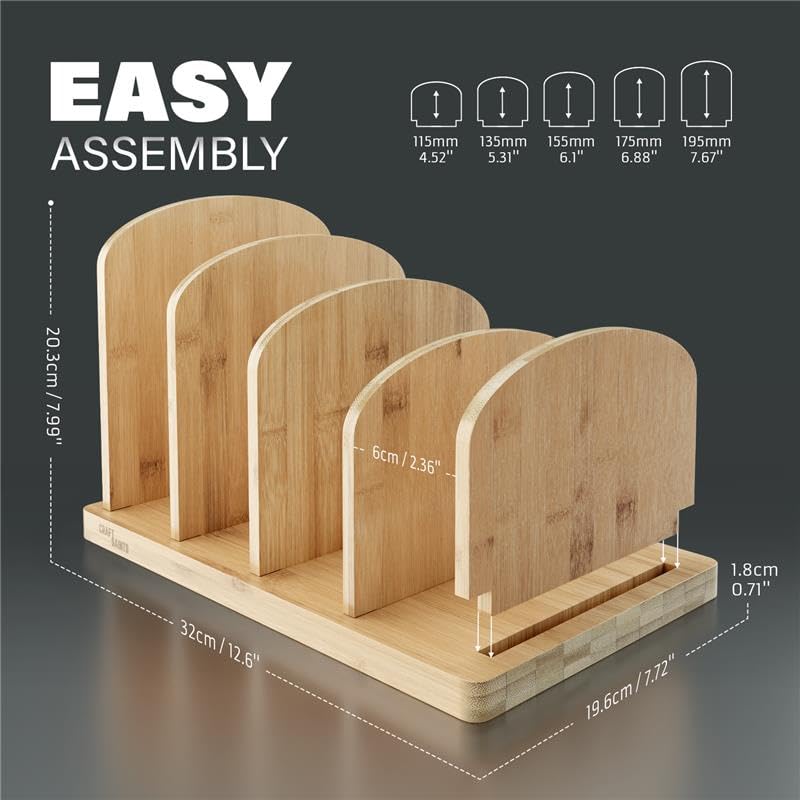 Cook Book Organizer, 4 Sections, Recipe Book Holder Rack, Tabletop Stand for Convenient Cookbook Storage, Vertical Cook Book Stand Kitchen, Binder Holder for Desk & Countertop (Bamboo) - color: Bamboo, size: 4 Sections