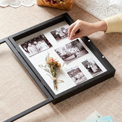 11x14 Black Deep Shadow Box Picture Frame with HD Clear Glass - color: Black, size: 11x14