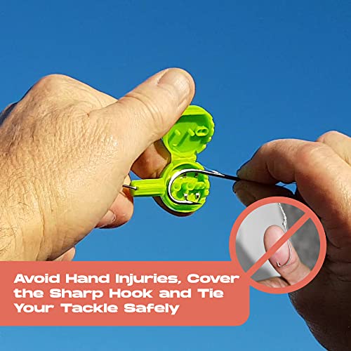 HOOK-EZE Fishing Knot Tying Tool | Protect from Fish Hooks | Tie Fishing Knots Easily | Cool Gadgets for Fishermen | Ice Fly Fishing | Fishing Accessories for Beginner Anglers | Nail Knot Tool - color: Blue, style: Standard
