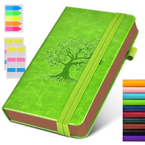 Small Journal Notebook 3.7"x6.8", 300 Page Lined Paper Pocket Size Notebook - color: Light green, size: A6 (3.7in x 6.8in)