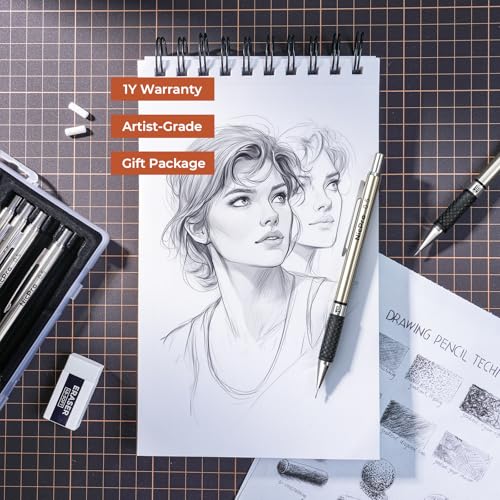 Nicpro 0.5 mm Art Mechanical Pencils Set in Case, 6 PCS - style: 6 Pack (0.5mm)