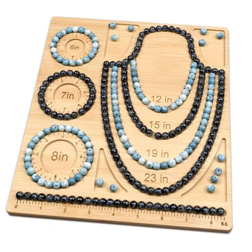 Petoysoso Bead Boards for Jewelry Making, Bamboo Beading Board for Necklace & Bracelet,Jewelry Making Supplies,Bead Tray Supplies DIY - size: Necklace & Bracelet-M2