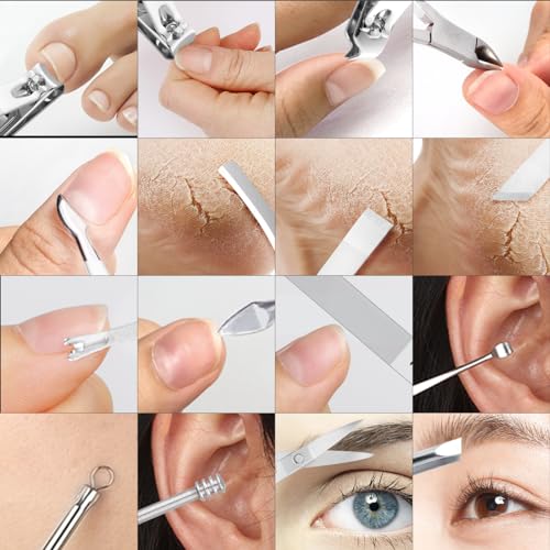 Manicure Set Professional Nail Clippers Pedicure Kit,16 pcs Stainless Steel - color: White