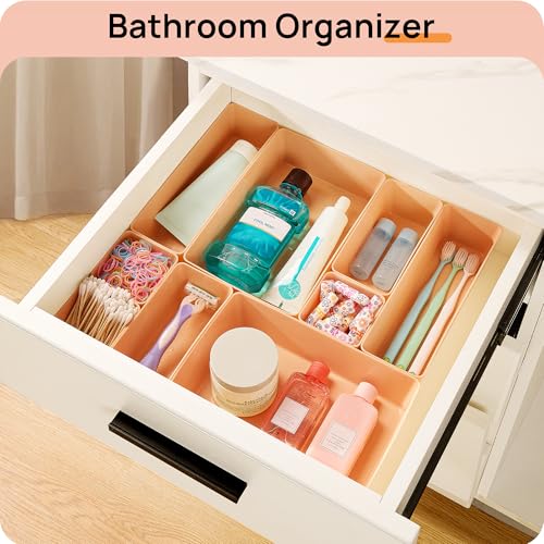Vtopmart 25 Pack Plastic Drawer Organizers with Anti-slip Rubber Pads - color: Orange