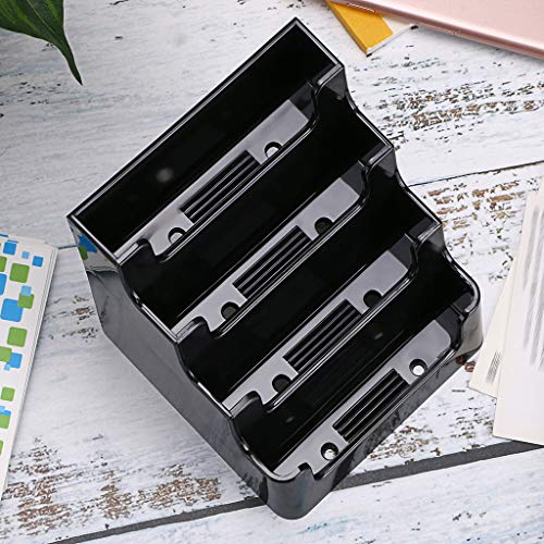 Hipiwe 2 Packs 4-Tier Acrylic Business Card Holder Desktop Index Card Stand - color: Black