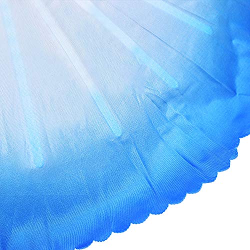 ZooBoo 2Pcs Traditional Chinese Folding Dance Fan - Elegant Taichi Kungfu Performance Accessory - color: Blue