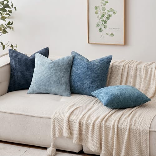 MIULEE Decorative Couch Throw Pillow Covers 16x16 Inch Coastal Blue 2 Pack - color: Coastal Blue, size: 16" x 16" (Pack of 2)