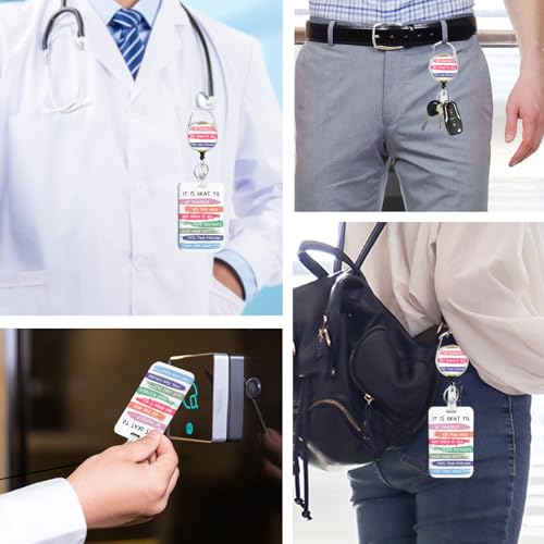 2 Pack Be Yourself ID Badge Holder with Clip Badge Reels - color: 2 Pack-be Yourself