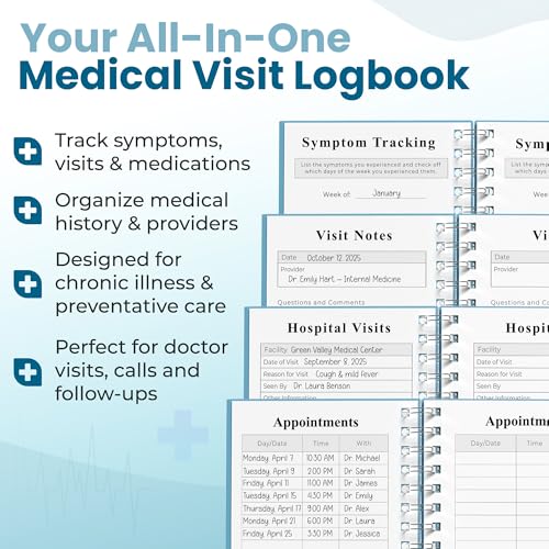 Planners With Purpose B5 Medical Visit Logbook - Medical Notebook Organizer