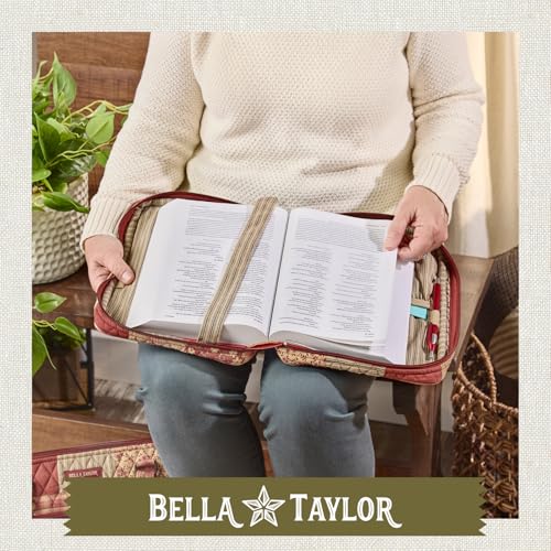 Bella Taylor Bible Cover, Quilted Bible Case, Burgundy Patch - color: Burgundy Patch, size: Large