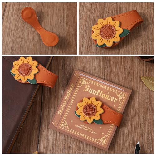 4PCS Vintage Magnetic Leather Bookmark, Leather Magnetic Bookmarks for Women, Magnetic PU Bookmarks Clip Book Accessories - style: Mix