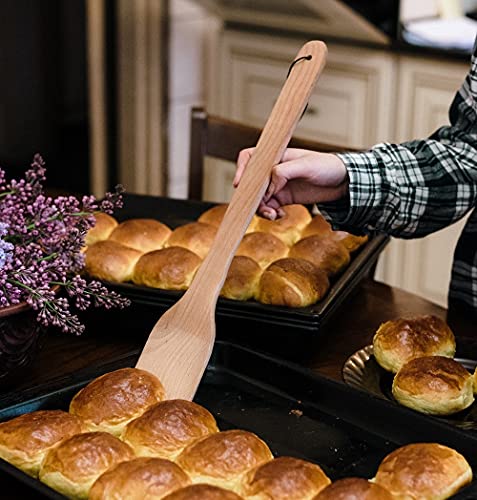 ECOSALL Large Wooden Spoon - 18" Heavy Duty Stir Paddle With a Long Handle
