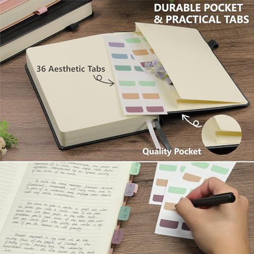 Hoci Poci 400 Pages Lined Journal Notebook, 5.8" x 8.4", Black - color: Black, size: Lined-400 Pages (5.7"×8.3")